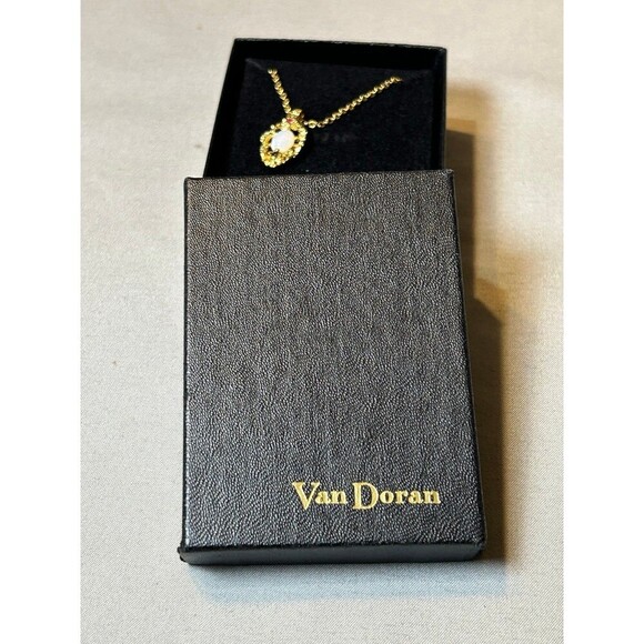 Vintage Van Doran Genuine Opal Ruby and Saphire Pendant Necklace - Picture 3 of 3